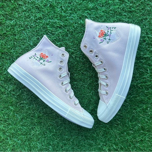 💝Converse Chuck Taylor All Star Ctas Hi Barely Rose Crystal Magic - Picture 8 of 10